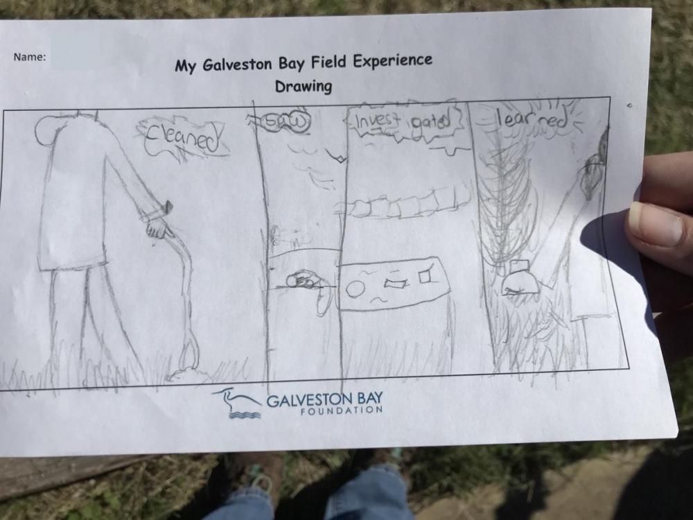 A student’s depiction of their EE experience in Galveston Bay.