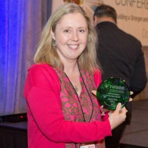 Toronto Teacher Nancy Gillis Receives NAAEE's K-12 Educator of the Year Award at the 2015 NAAEE Annual Conference in San Diego, CA.  