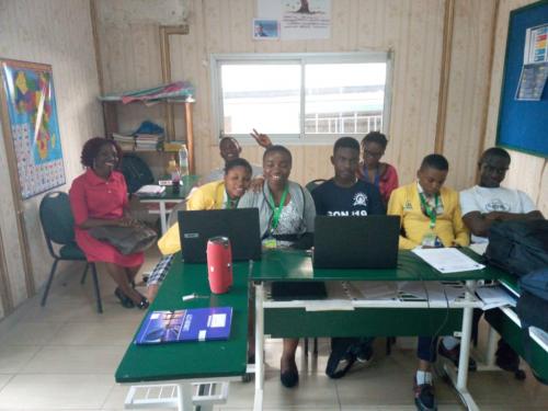 Students in Cameroon work on HouseStories curriculum